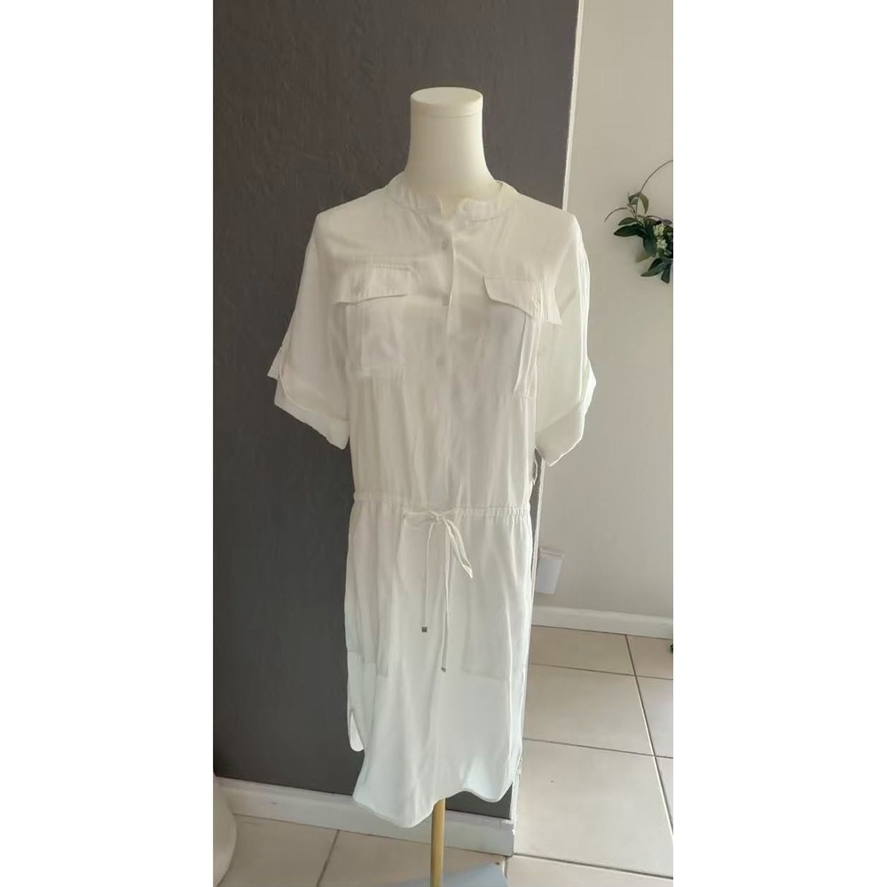 Lafayette 148 collarless shirt dress